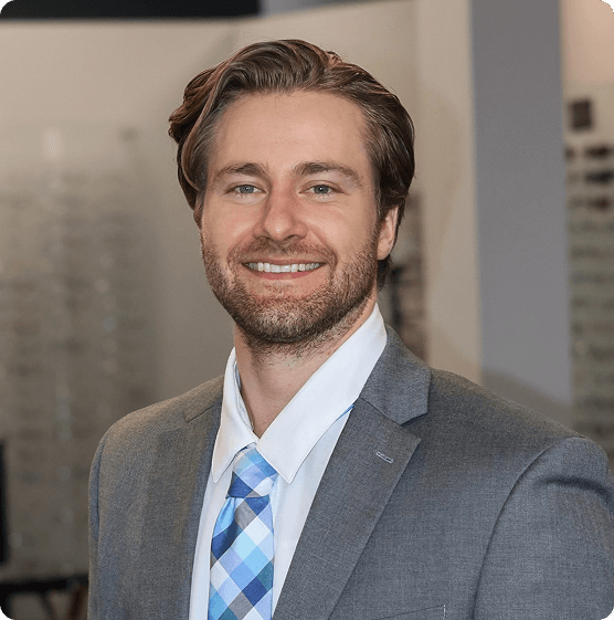 Patient smiling after her eye appointment with her local eye doctor