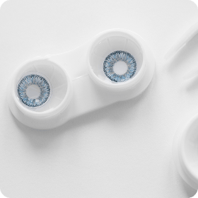 scleral lenses in a lens container