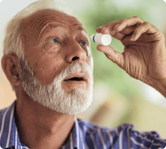 Patient smiling after her eye appointment with her local eye doctor